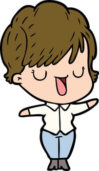 cartoon woman talking vector