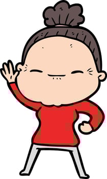 cartoon peaceful old woman vector
