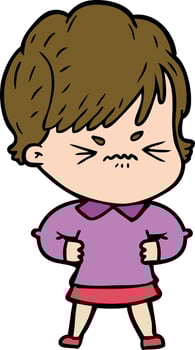 cartoon frustrated woman vector