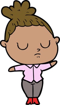 cartoon calm woman vector