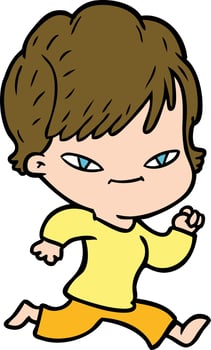 cartoon happy woman vector
