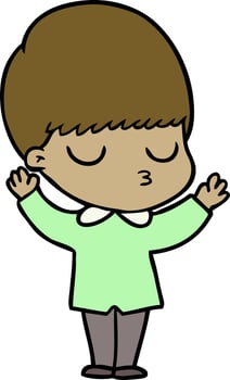 cartoon calm boy vector