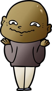cartoon creepy guy vector