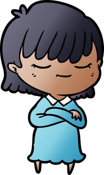 cartoon doodle character woman vector
