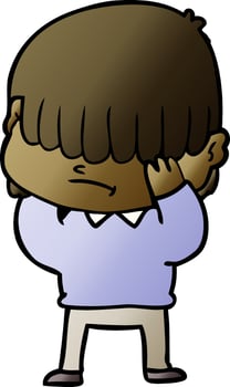 cartoon boy with untidy hair vector