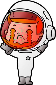 cartoon crying astronaut vector