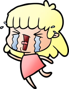cartoon woman in tears vector