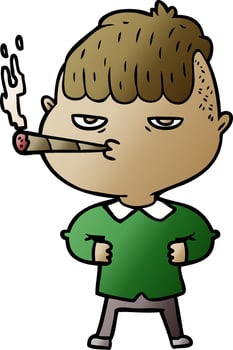 cartoon man smoking vector