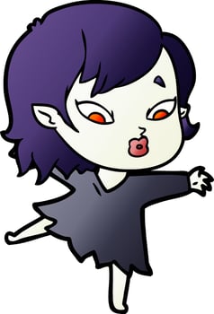 cute cartoon vampire girl vector