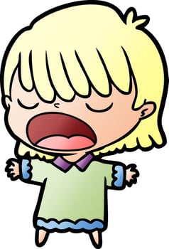 cartoon woman talking loudly vector