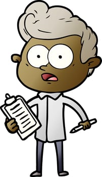 shocked cartoon salesman vector