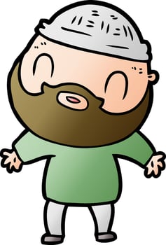 cartoon bearded man vector