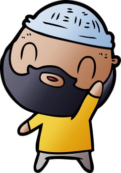 cartoon bearded man vector