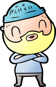cartoon bearded man vector