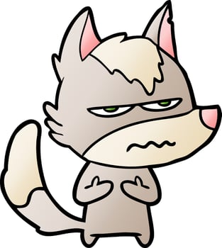 cartoon annoyed wolf vector