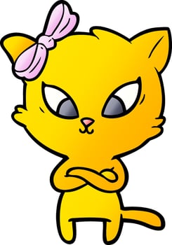 cartoon doodle character cat vector