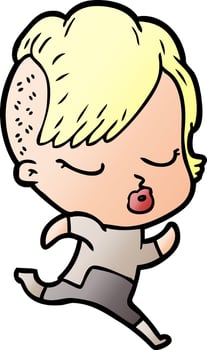 cartoon pretty hipster girl vector