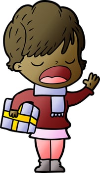 cartoon woman talking vector
