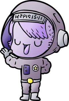 cartoon astronaut woman vector