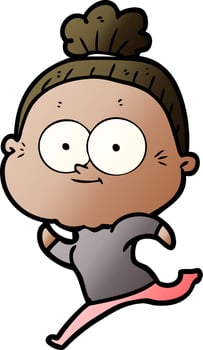 cartoon happy old woman vector