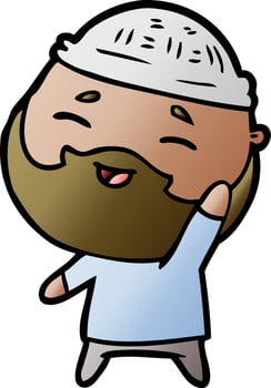 cartoon happy bearded man vector