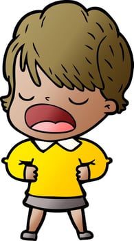 cartoon woman talking vector