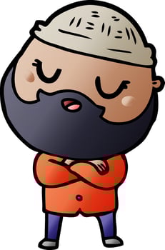 cartoon man with beard vector