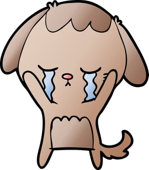 cartoon dog crying vector