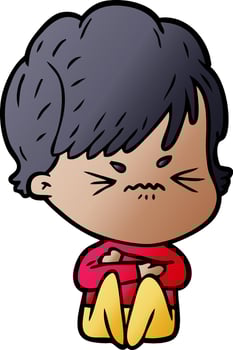 cartoon frustrated woman vector