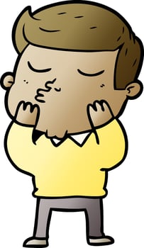 cartoon model guy pouting vector