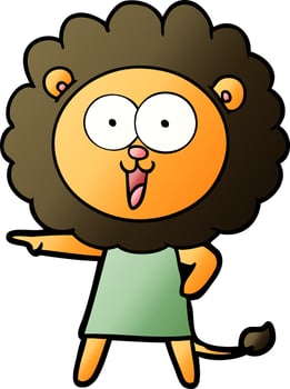 happy cartoon lion vector