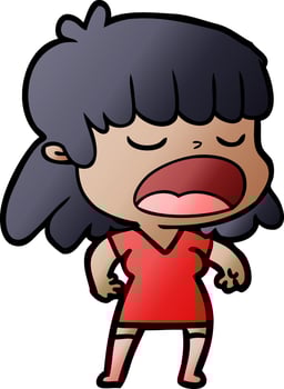 cartoon woman talking loudly vector