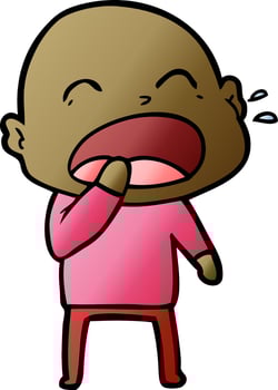 cartoon shouting bald man vector