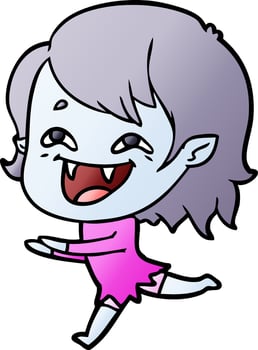 cartoon laughing vampire girl vector