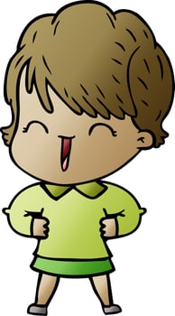 cartoon laughing woman vector
