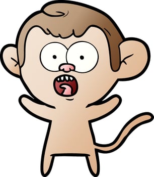 cartoon shocked monkey vector