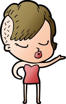 cartoon pretty hipster girl vector
