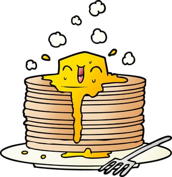 stack of tasty pancakes vector