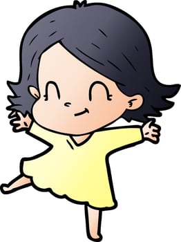 cartoon friendly girl vector