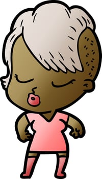 cartoon pretty hipster girl vector