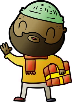 cartoon bearded man vector
