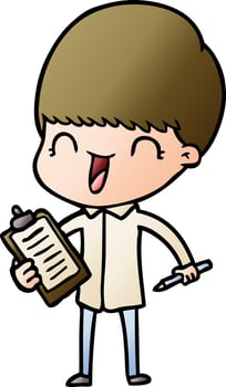 happy cartoon boy vector