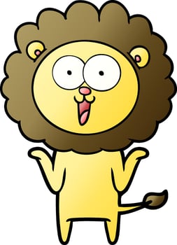 happy cartoon lion vector
