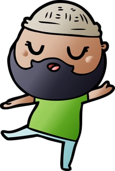 cute cartoon man with beard vector