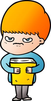 annoyed cartoon boy vector