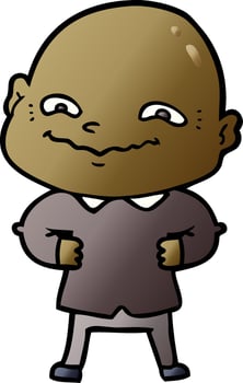 cartoon creepy guy vector