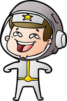 cartoon laughing astronaut vector