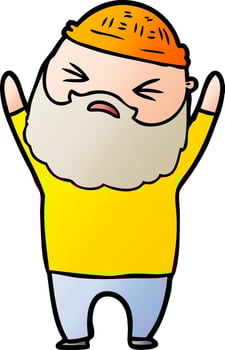 cartoon man with beard vector
