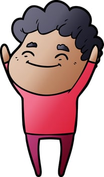 cartoon friendly man vector