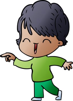 cartoon laughing woman vector